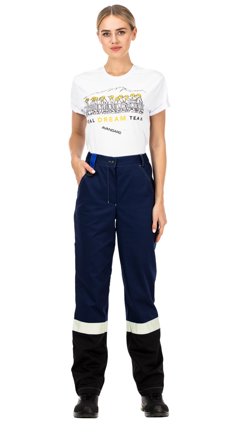 Брюки женские рабочие летние для ИТР Виват NEW сине-черно-васильковые