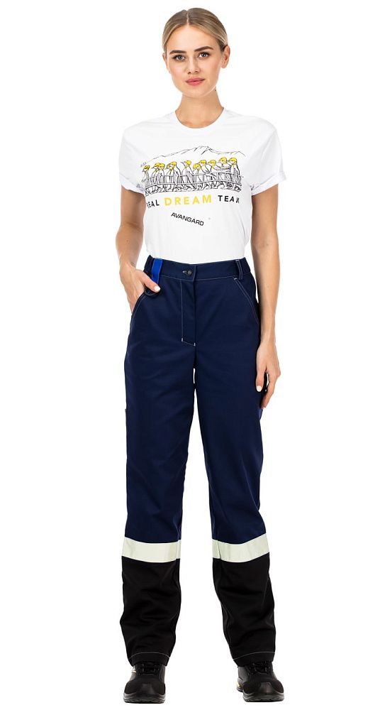 Брюки женские рабочие летние для ИТР Виват NEW сине-черно-васильковые